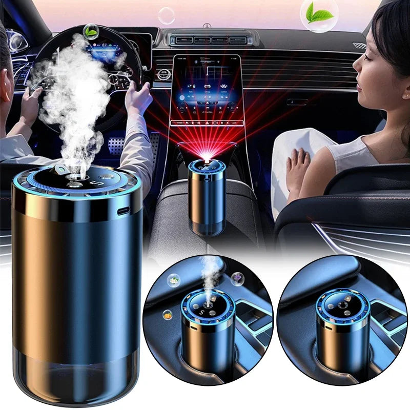 5 Modes Car Mounted Perfume Aromatherapy Automatic Spray Odor Removal Aluminum Alloy Colorful Atmosphere Light Star Ceiling