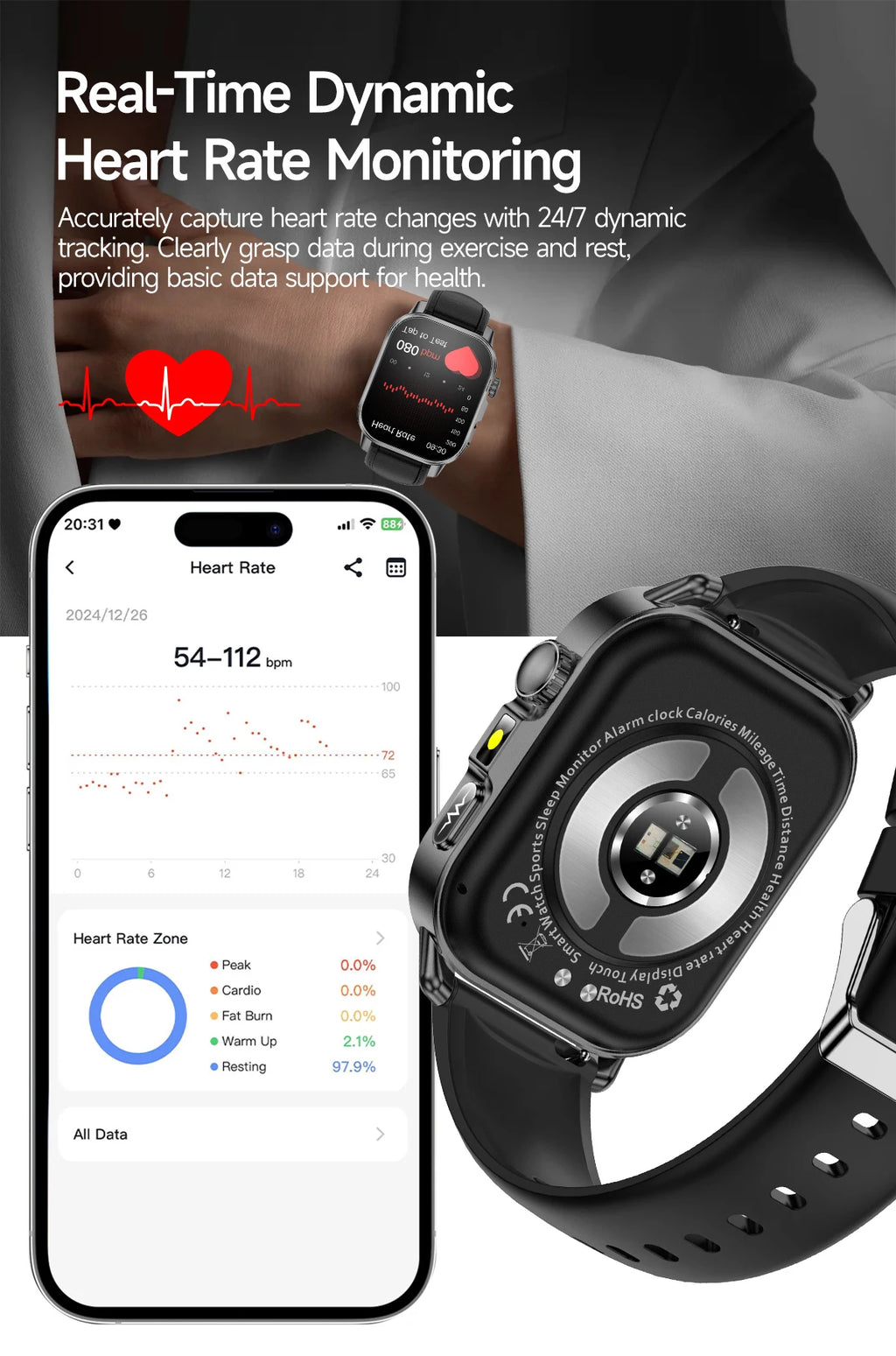 2026 New ECG+PPG Healthy Diagnose Smart Watch Men Body analysis Blood Pressure Lipid Uric Acid Women's Health Tracker Smartwatch