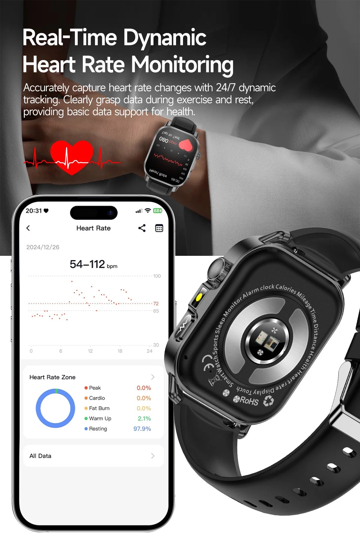 2026 New ECG+PPG Healthy Diagnose Smart Watch Men Body analysis Blood Pressure Lipid Uric Acid Women's Health Tracker Smartwatch