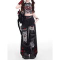 Y2k American-style hot girl ripped casual jeans for women straight-cut high-waisted loose wide-leg large-size floor-length pants