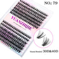 YUANZHIJIE DIY Cluster Eyelash Extension 12lines Dovetail Segmented Lashes Natural Lighter Bundle Makeup Supplies