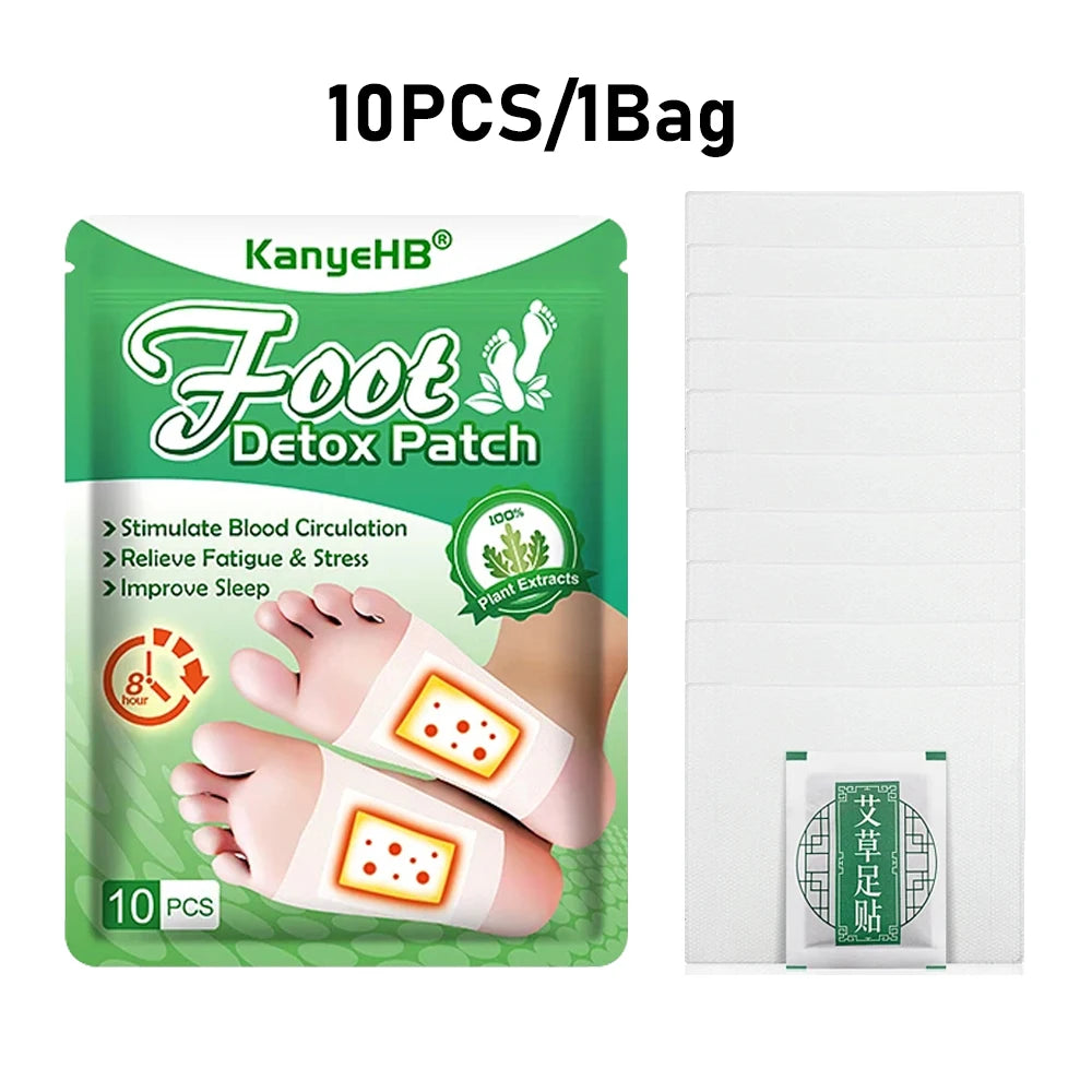 Chinese Medicine Foot Patch Organic Ginger Wormwood Foot Patch Stress Relief Feet Deep Sleep Detox Sticker Foot Care Tools
