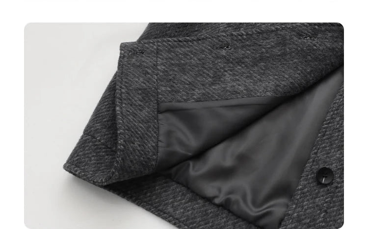 CHIC VEN Women Short Woolen Coat New Stand Up Twill Texture Single Breasted Ladies Jacket Retro Woman Outwear Autumn Winter 2025
