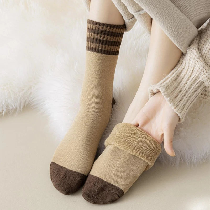 10 pairs of winter warm socks with cold resistant warm retro sweat absorbing odor proof mid tube socks for winter