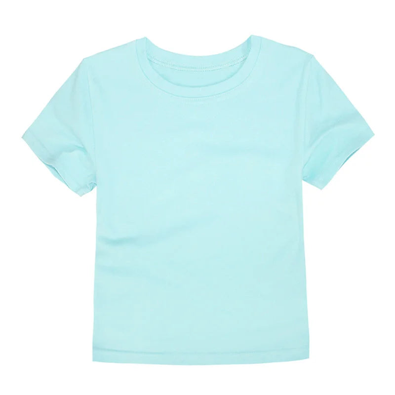2-16 Years Boys Tshirts Cotton Short Sleeve Girls Clothes Summer Solid T-shirt Teenage Children Tees Kids Korean Top Baby  Cloth