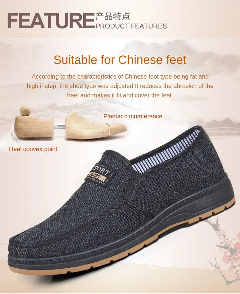 Hot selling men's sports shoes for spring and summer 2024, casual old Beijing walking shoes, breathable men's cloth shoes