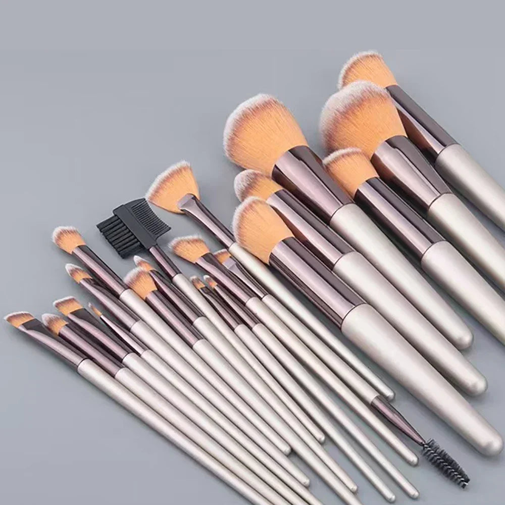20/40Pcs Makeup Brushes and Sponges Set, Brown Makeup Puff, Beauty Egg, Headband, Wristband Remover Kit, Makeup Tool, Gift,