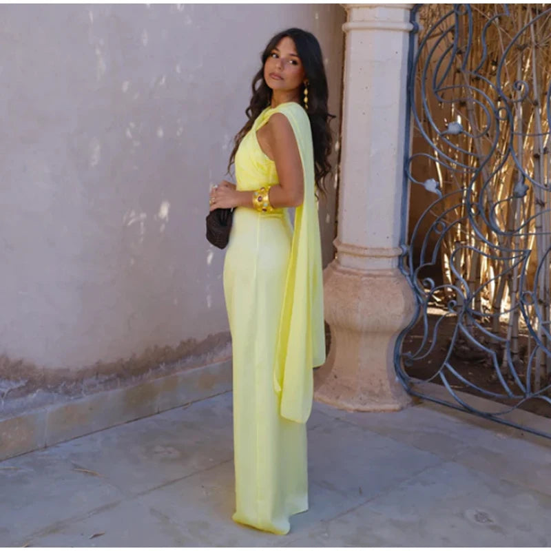 Solid Color Strapless Ribbon Women Summer Dress Sexy Sleeveless Backless High Waist Slim Maxi Vestidos 2026 Lady Vacation Outfit