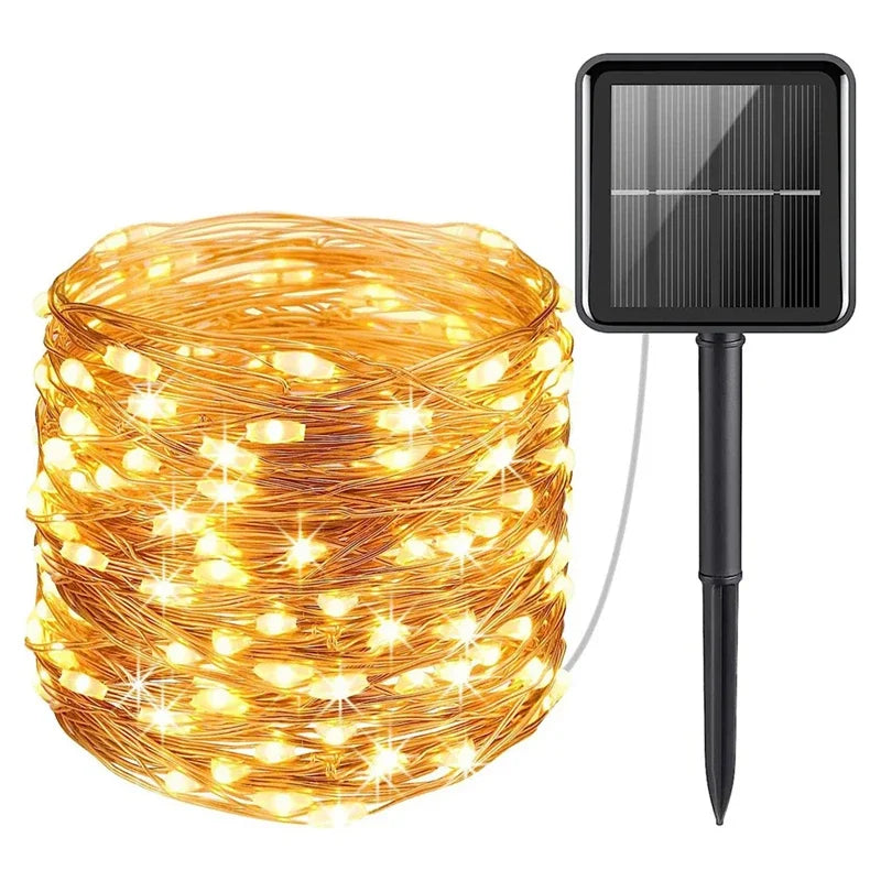 LED Solar Light Outdoor Garden Fairy String Light Led Twinkle Waterproof Lamp for Christmas Patio Tree Party 7m/12m/23m/33m