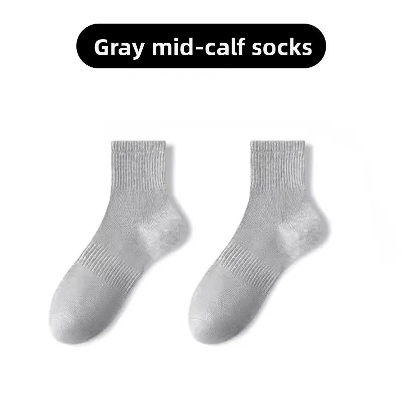 100 Cotton Xinjiang Socks for Men Women Unisex Sports Socks Black White Solid Color Anti Odor Short Socks for All Seasons Couple