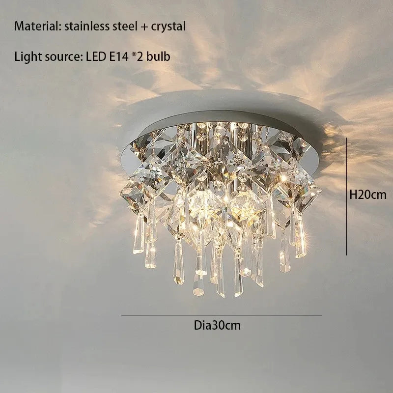 Modern Minimalist LED K9 Crystal Chandelier Ceiling Pendant Suspend Lights Home Decoration Lamp Dining Room Living Villa Bedroom