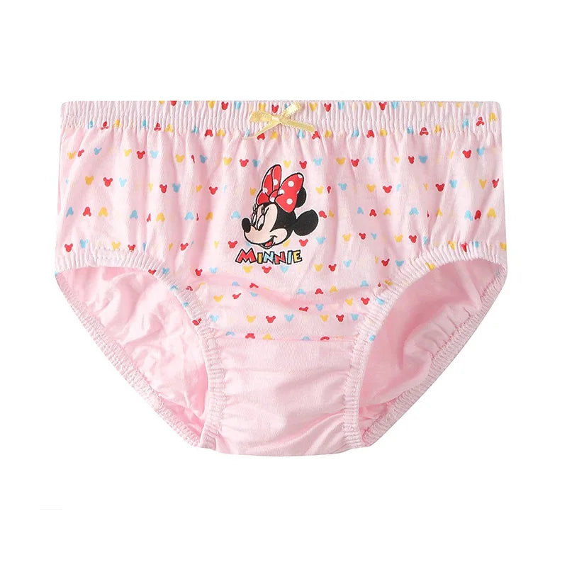 5 Packs/Box Children Underwear Mickey Cartoon Girls Panties Soft Cotton Kids Triangle Panty Breathable Girls Briefs Gift Box