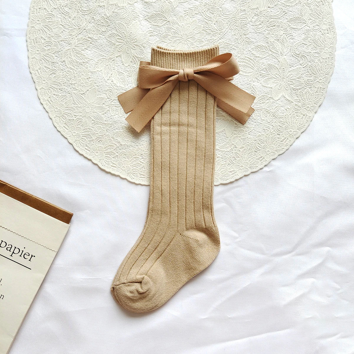 14 Colors Princess Girls Long Sock Big Bowknot Infant Baby Stockings Kids Cotton Sock Knee High Breathable Soft Children Socken