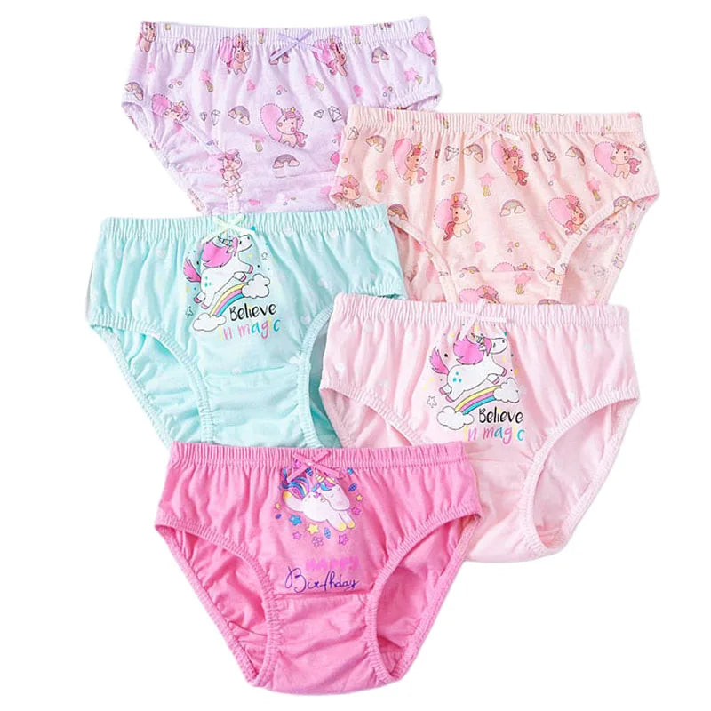 5 Packs/Box Children Underwear Mickey Cartoon Girls Panties Soft Cotton Kids Triangle Panty Breathable Girls Briefs Gift Box