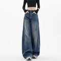Spring Summer Women's Loose Jeans with Vintage High - Waisted Wide - Leg Design Streetwear Style