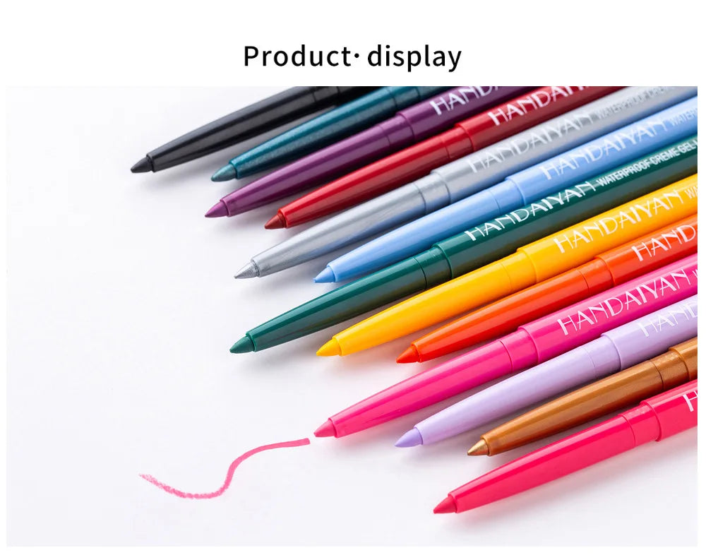 Waterproof Creamy Eyeliner Pencil Set Long Lasting Smooth Gel Professional Eye Makeup Vibrant Colors Kit