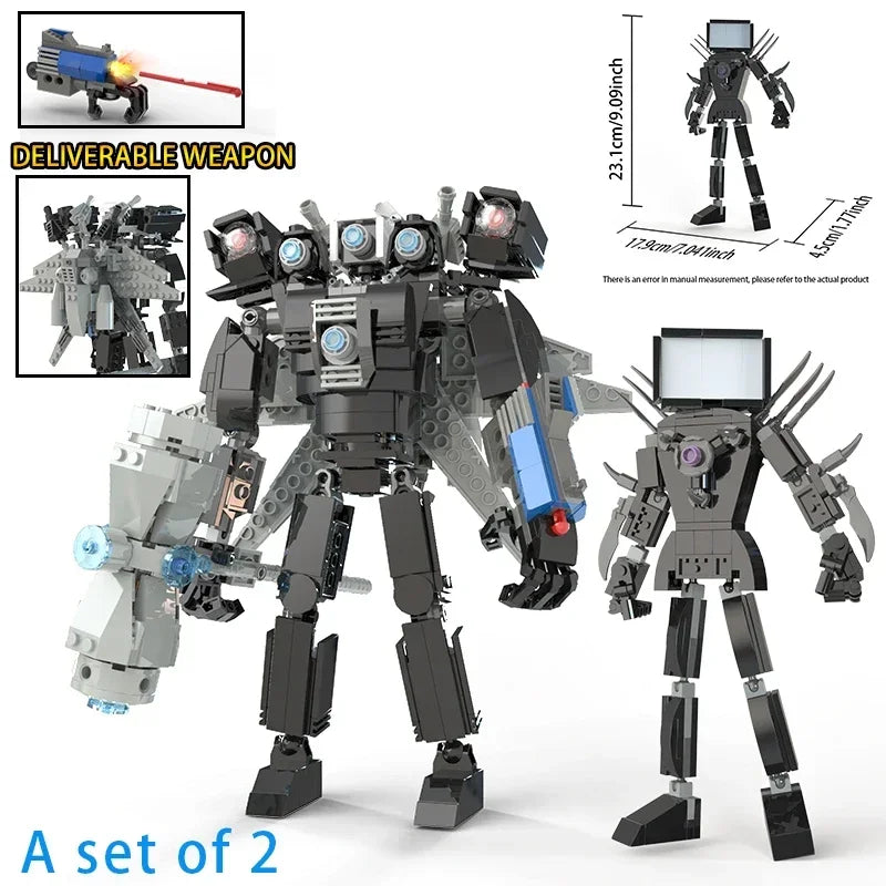 Moc Skibidi Toilet Action Figures Model builing Blocks Camerman Titan Speakerman Surveillance Man TVMan Boys Toys For Kids Gifts