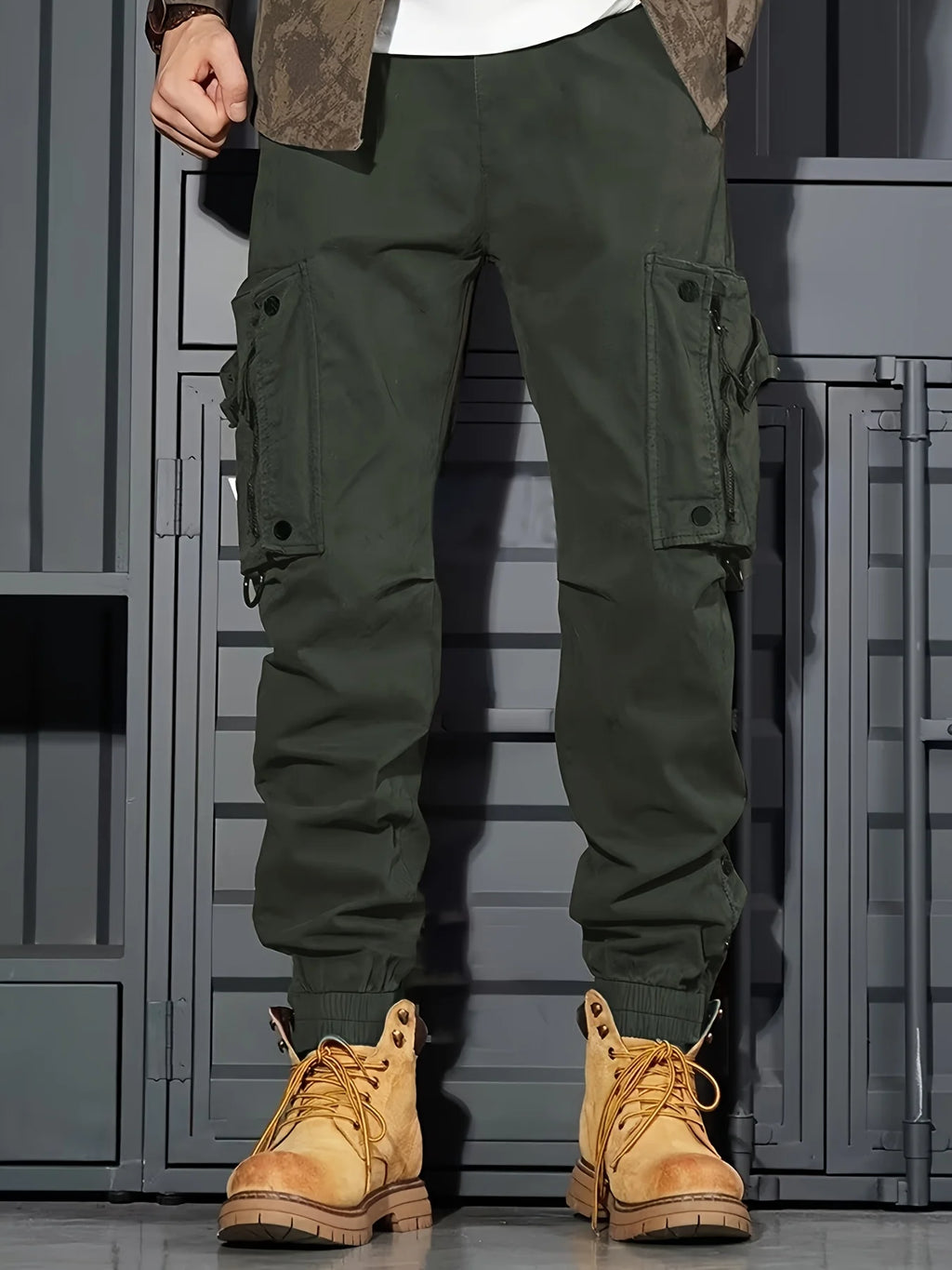 Multi-pockets Ribbons Bandage Tactical Techwear Cargo Pants Mens Harajuku Punk Hip Hop Joggers Pantalons Casual Streetwear