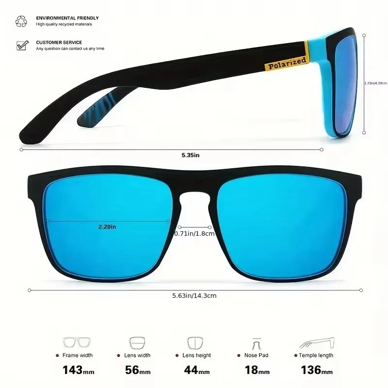 Fashion Sports Sunglasses Polarized UV Protection Personalized Glasses Square Frame Metal Men's And Women's UV400 Eyewear