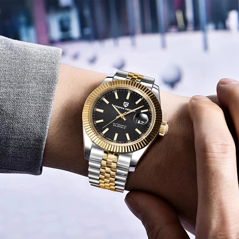 PAGANI DESIGN Man Mechanical Watch Top Brand Luxury Automatic Watch Stainless Steel 100m Waterproof Watch Men Clock Reloj Hombre