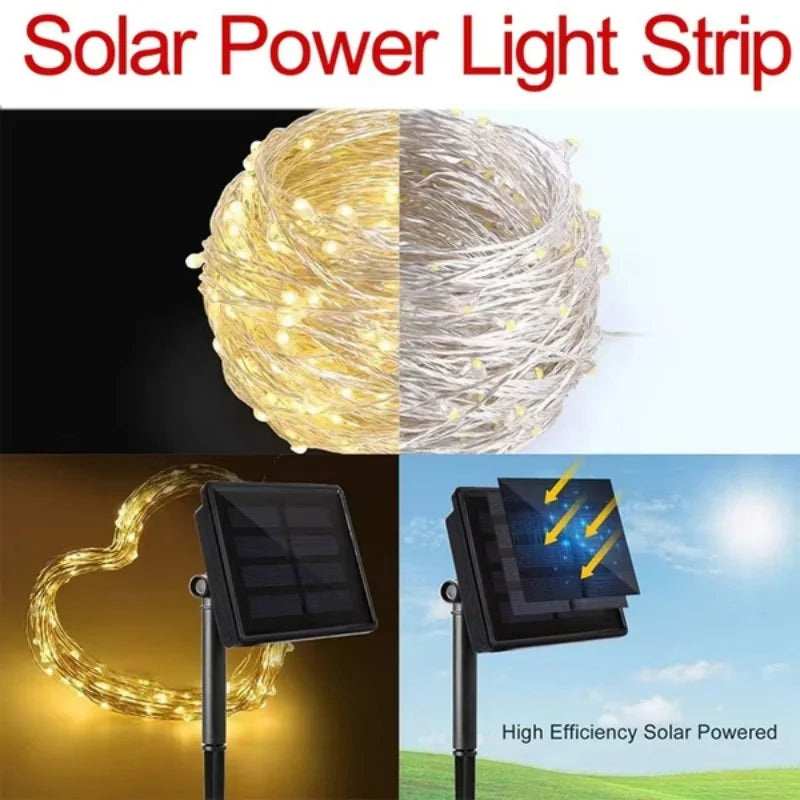 LED Solar Light Outdoor Garden Fairy String Light Led Twinkle Waterproof Lamp for Christmas Patio Tree Party 7m/12m/23m/33m