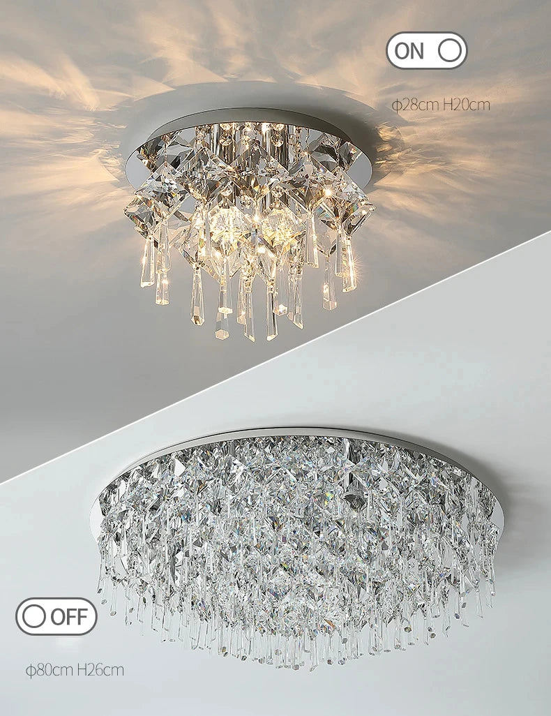 Modern Minimalist LED K9 Crystal Chandelier Ceiling Pendant Suspend Lights Home Decoration Lamp Dining Room Living Villa Bedroom