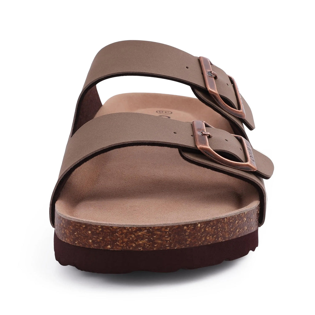 Bebealy Women's Cork Footbed Slide Men Sandal Summer Outdoor Sandals With Adjustable Buckle Beach Sandals Vacation Pool Sandals