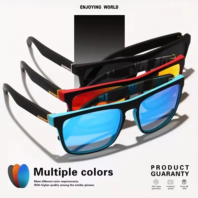 Fashion Sports Sunglasses Polarized UV Protection Personalized Glasses Square Frame Metal Men's And Women's UV400 Eyewear