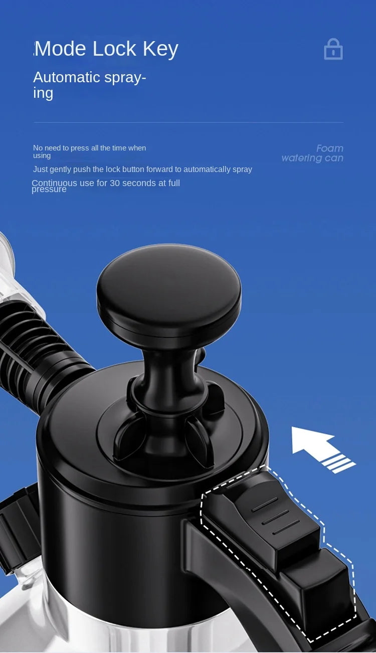 2.5L Hand Pump Foam Sprayer with 3 Types of Nozzle Hand Pneumatic Foam Cannon Snow Foam Car Wash Spray Bottle Car Window Cleanin