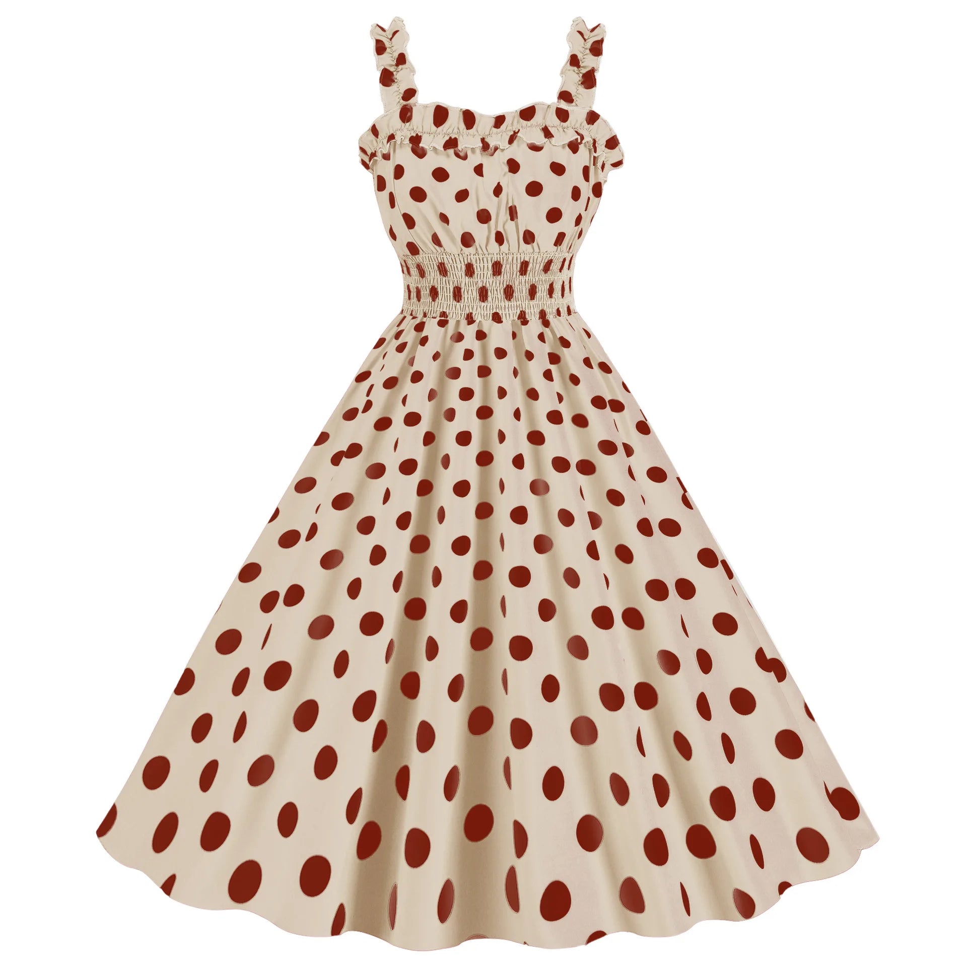Elegant Women Pink Polka Dot Dress Summer Robe Hepburn 1950s 60s Vintage Sexy Halter Rockabilly Retro Party Dresses 2026 Vestido