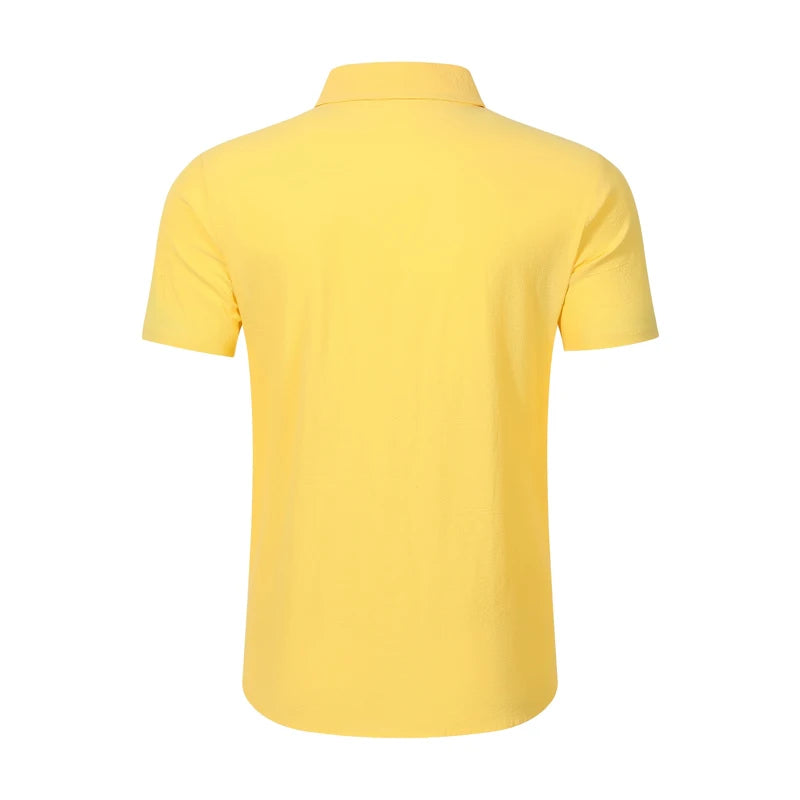 Men's Linen Casual Short Sleeve Shirt Lapel Collar Button Lightweight Breathable Summer Daily Beach Vacation Work Shirt for Men
