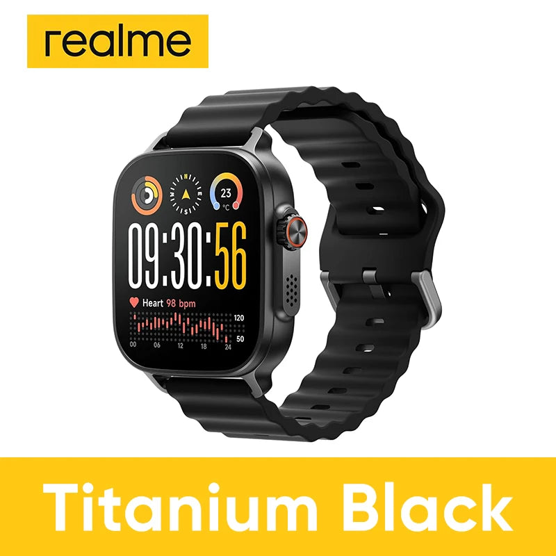 realme Watch 5 Smartwatch GPS NFC Global Version 1.97" AMOLED Screen 14 Day Battery Life Bluetooth 5.3 GNSS IP68 For Android IOS