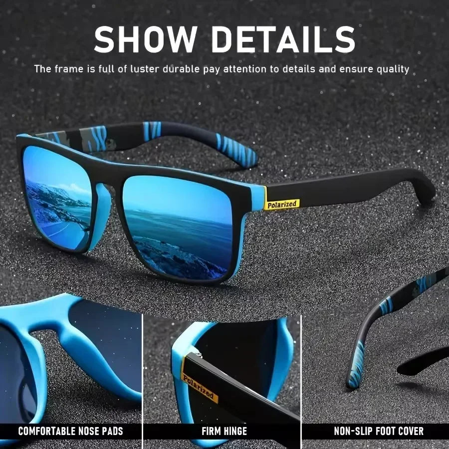 Fashion Sports Sunglasses Polarized UV Protection Personalized Glasses Square Frame Metal Men's And Women's UV400 Eyewear