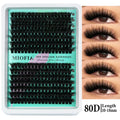 MIOFIA Wispy Thick Lashes Cluster 50D 80D 100D 150D Natural Fluffy False Eyelash Extension Cat Eye Lashes Mixed Tray Makeup