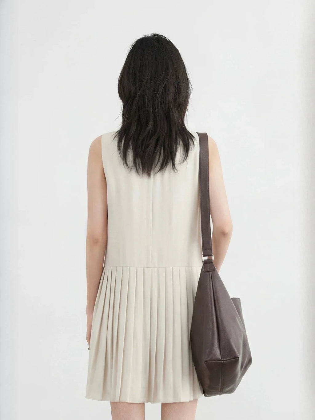 CHIC VEN Fashion Women Dresses Solid A Line Loose Casual V-neck Sleeveless Female Dress Mid-length Spring Summer 2026