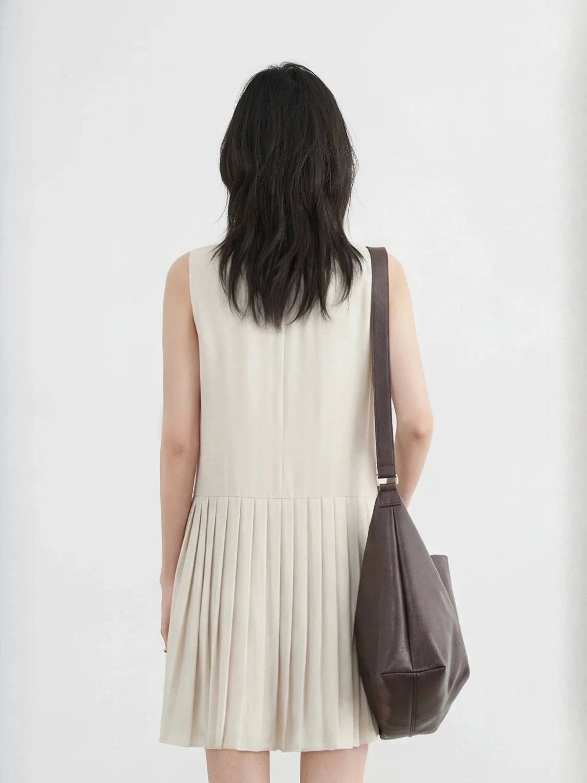 CHIC VEN Fashion Women Dresses Solid A Line Loose Casual V-neck Sleeveless Female Dress Mid-length Spring Summer 2026