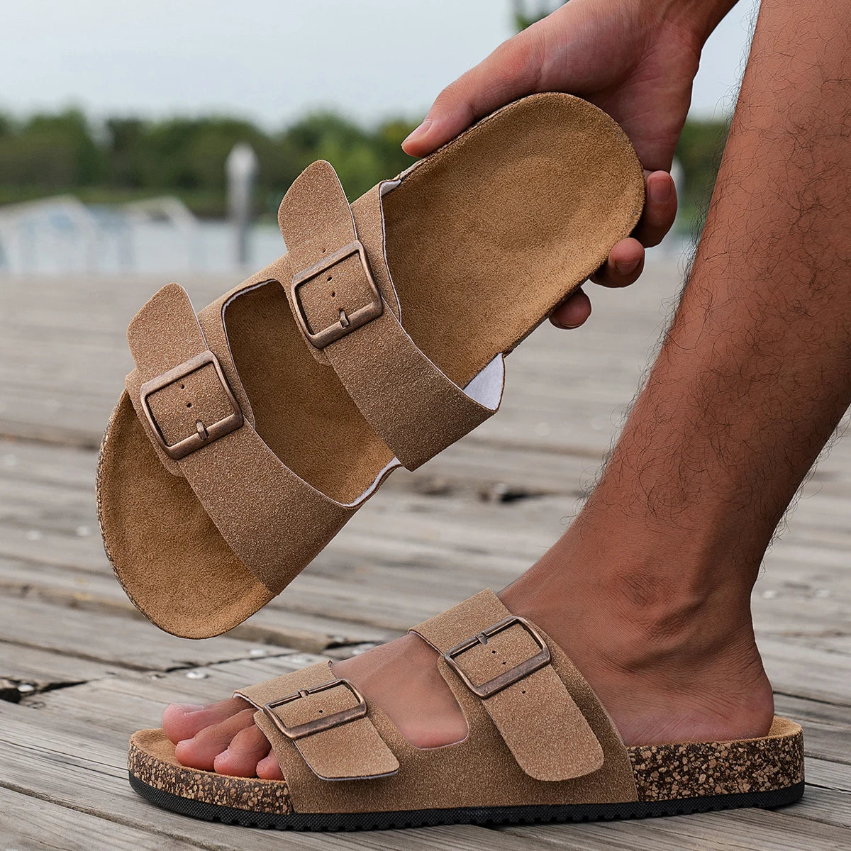 Men's Fashionable Slippers for Man Women Home Outdoor Waterproof Non-Slip Slip-On Versatile Romen Sandals Shoes Size39-46