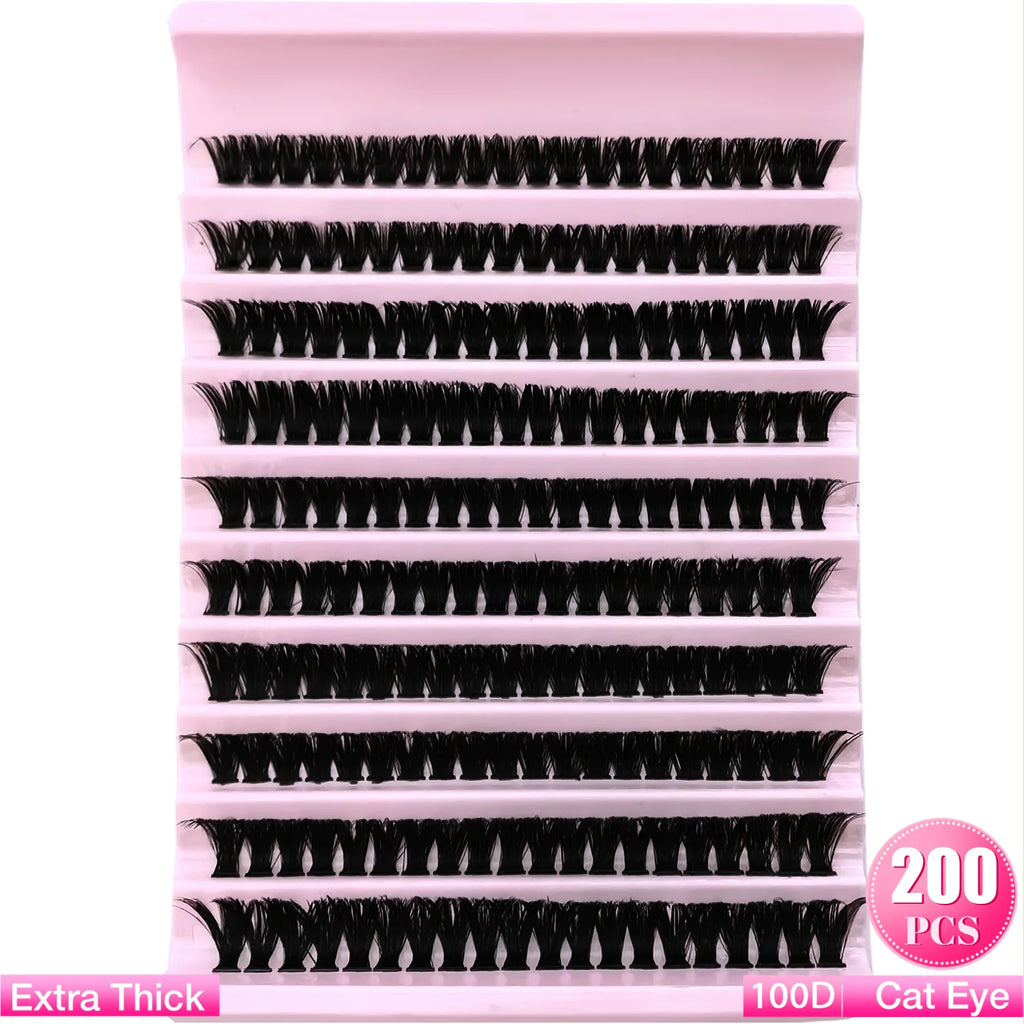 Individual Lashes 8-16mm 160pcs Cluster Lashes Natural Look Mixed Tray DIY Eyelash Extension Volume Lash Clusters Eyelashes