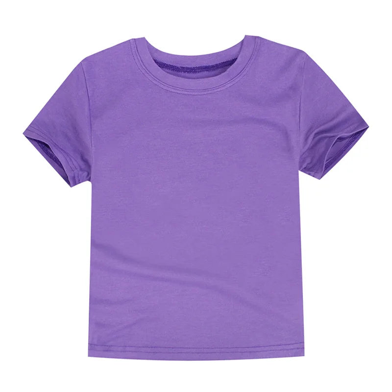 2-16 Years Boys Tshirts Cotton Short Sleeve Girls Clothes Summer Solid T-shirt Teenage Children Tees Kids Korean Top Baby  Cloth