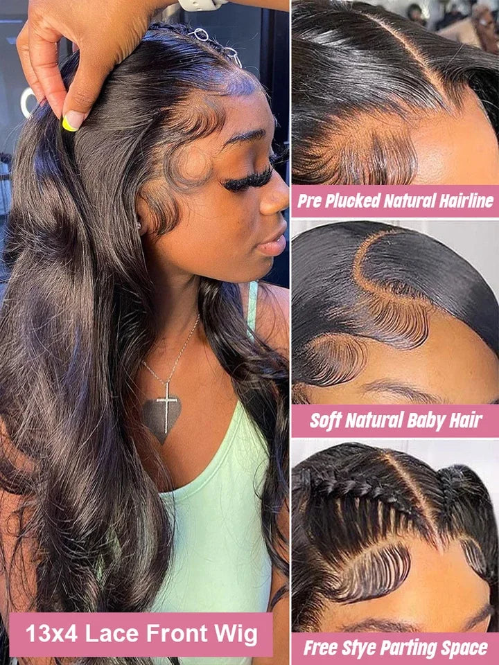 HD Transparent 13x4 13x6 Body Wave Lace Front Wig Pre Plucked 360 Lace Frontal Wig Human Hair Wigs For Women 5x5 Closure Wig