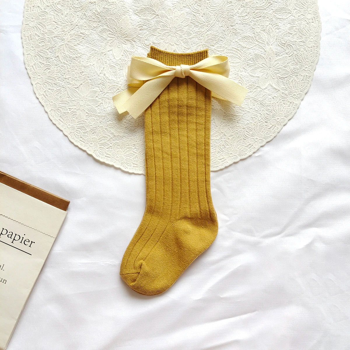 14 Colors Princess Girls Long Sock Big Bowknot Infant Baby Stockings Kids Cotton Sock Knee High Breathable Soft Children Socken