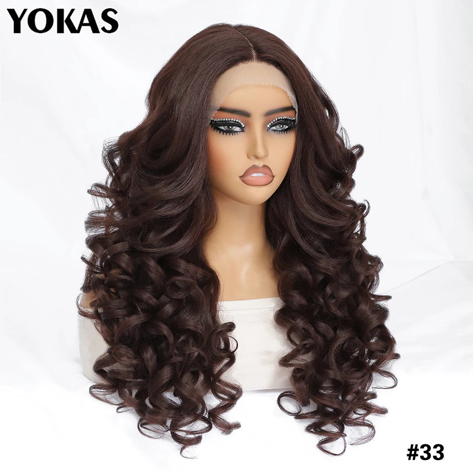 Lace Front Wigs Curly Latisha Synthetic High Quality Blonde Pink Blue Black White Red Brown Wig With Baby Hair For African Women