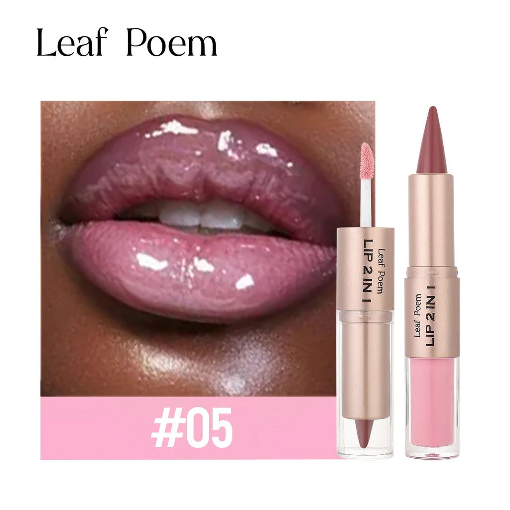 Black Brown Tapered Lip Liner Contour Pencil Double Head Mirror Plumping Lip Glaze Crystal Gloss Sexy Red Lips Tint Makeup New