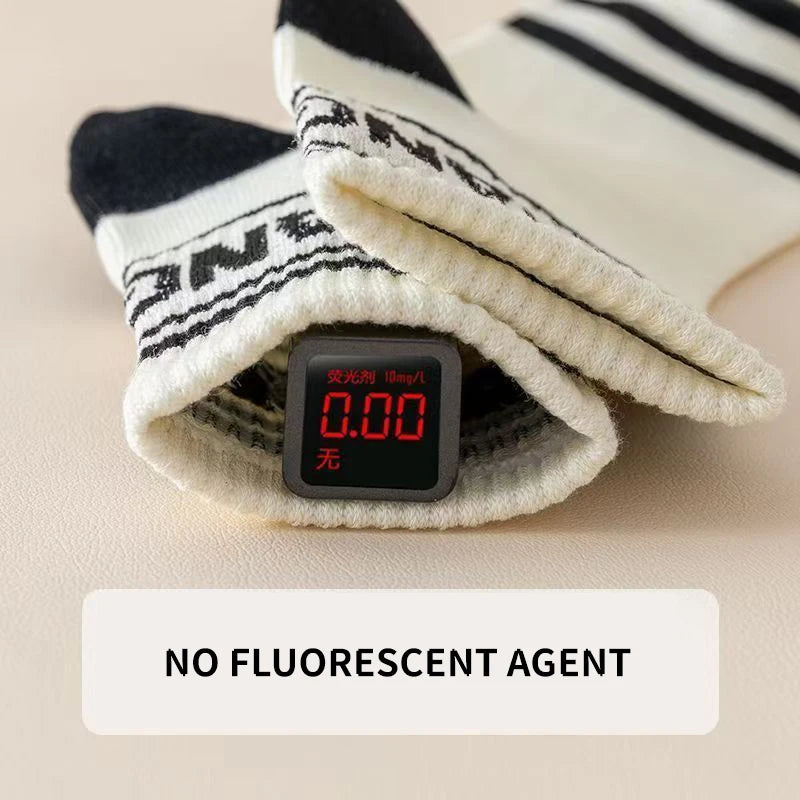 5 Pairs Letter Children Boys Sports Socks High Quility Cotton Combed Comfortable Soft Sweat Absorbing Elastic Mid-calf Kids Sock