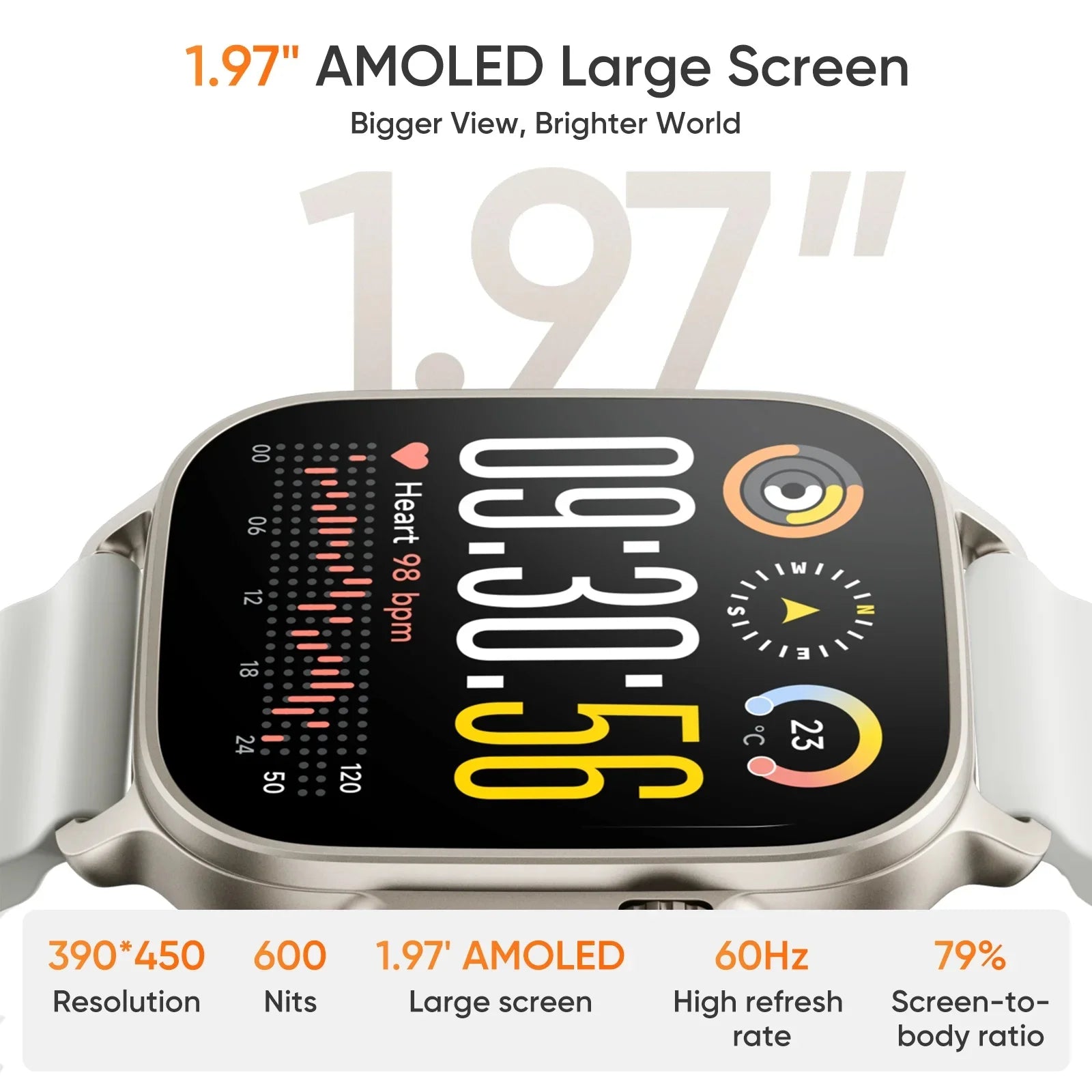 realme Watch 5 Smartwatch GPS NFC Global Version 1.97" AMOLED Screen 14 Day Battery Life Bluetooth 5.3 GNSS IP68 For Android IOS