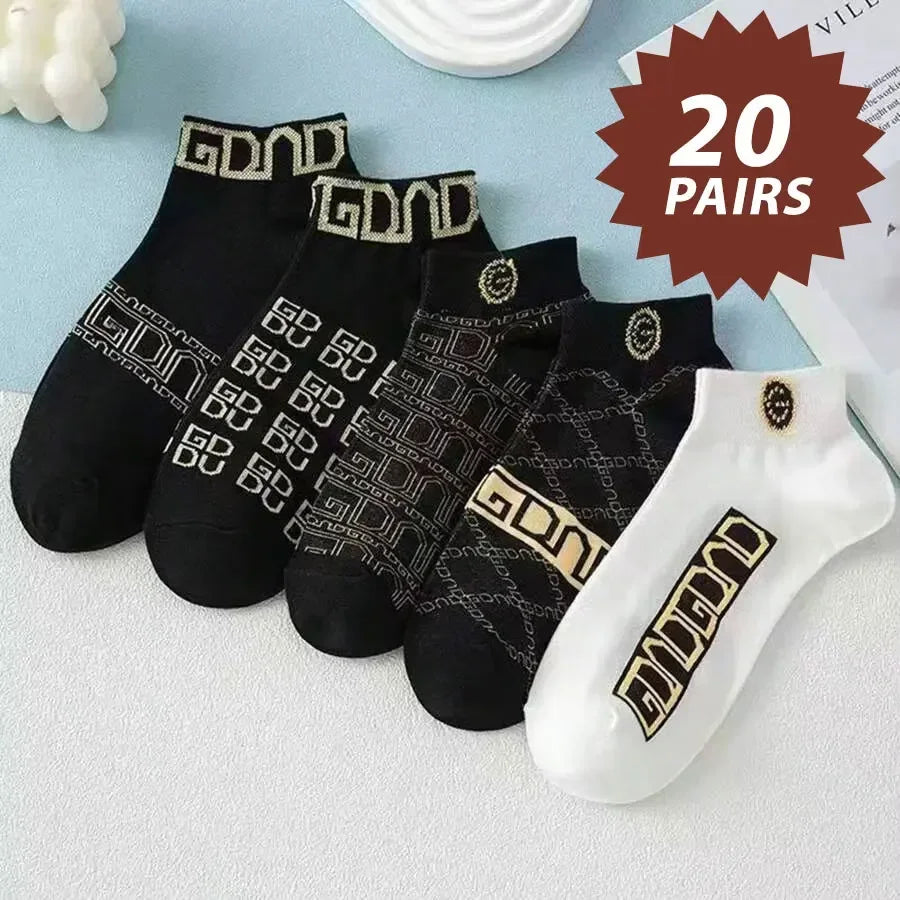 10/20 pcs Men's Thin Breathable Low-Cut Socks - Anti-Odor, Moisture-Wicking, Lightweight, Comfortable & Versatile for Daily Wear