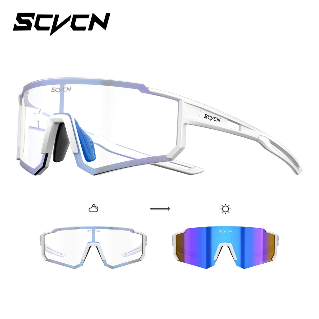 SCVCN Photochromic Hiking Eyewear Cycling Glasses Sports Sunglasses for Women Outdoor Road  MTB Bike Glasses UV400 Men Windproof