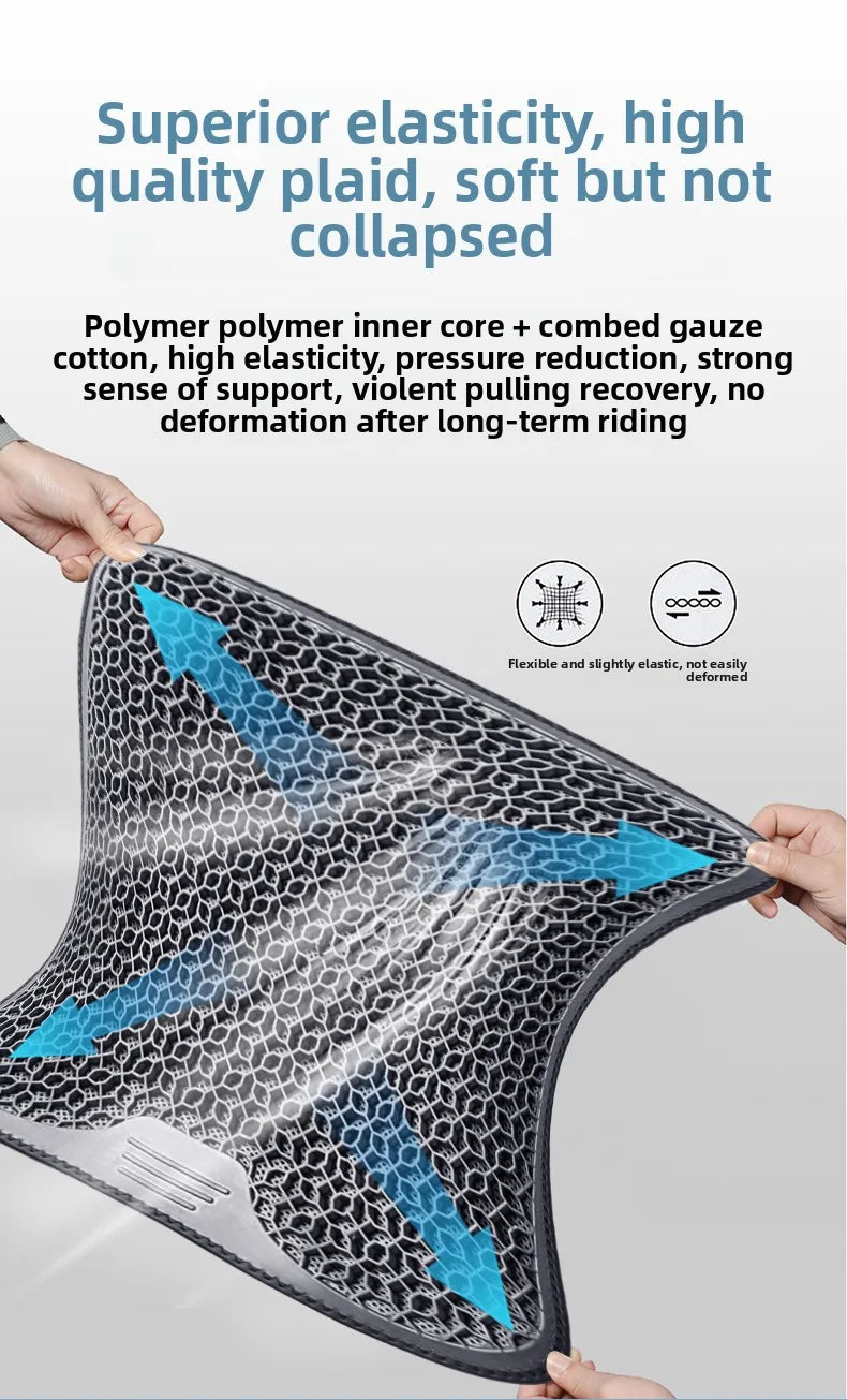 Honeycomb Design Gel Cushion Breathable, Soft and Easy to Clean Provides Comfortable Support Elastic Gel Car Seat Cushion