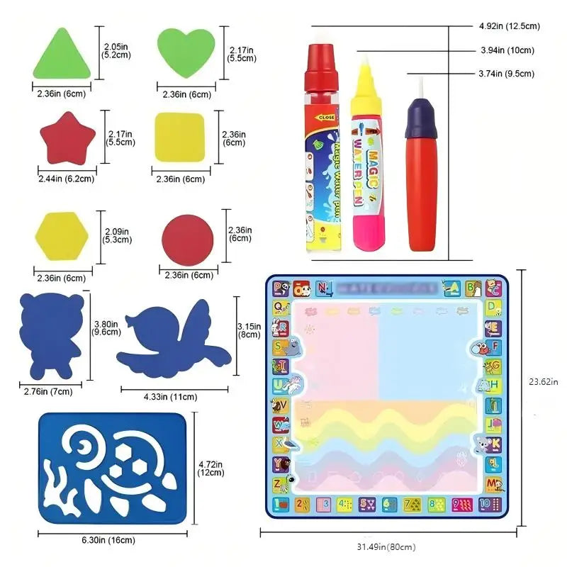 Oversized Magical Water Canvas pens Montessori Toys Learning Blanket Writing  Drawing Repeated Graffiti Painting  toy