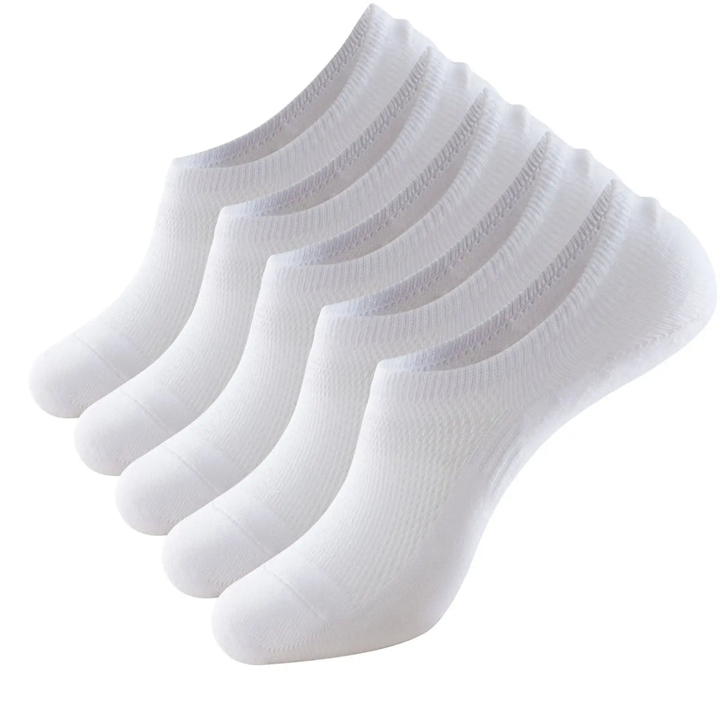 RMSWEETYIL 5 Pairs No Show Low Cut Short Invisible Liner No Slip Socks for Men and Women Cotton Thin Flat No See Boat Shoe Socks